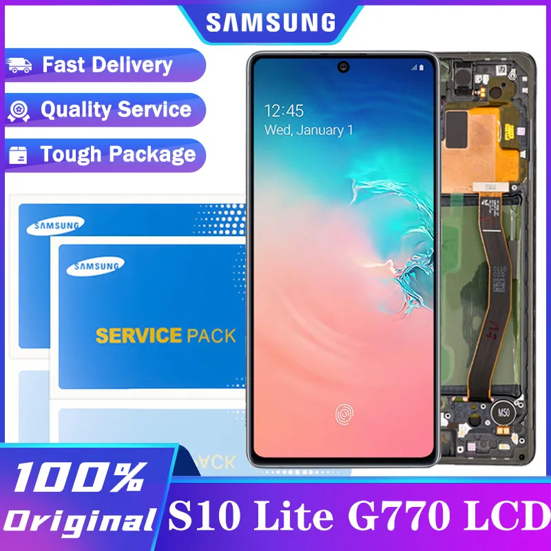 Супер AMOLED дисплей с рамкой для Samsung S10 lite LCD сенсорный экран дигитайзер сборка