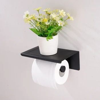 

Mirror Chromed Matte Black Gold Toilet Paper Holder Tissue Roll Hanger Wall Mounted Stainless with Shelf Towel Rack Tissue Boxes
