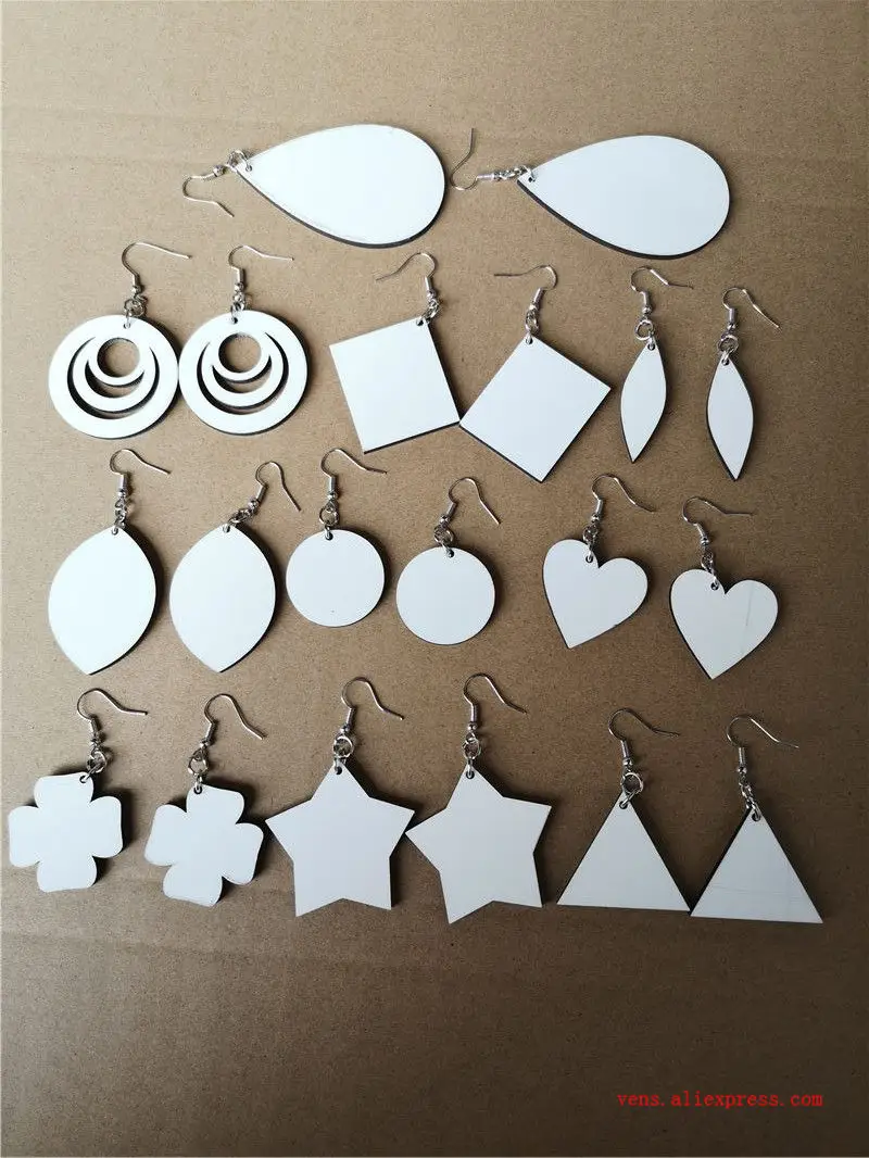 

sublimation mdf dangle earrings for woman round mdf drop earring hot transfer printing blank jewelry consumables 20pair/lot
