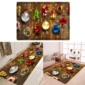

Coffee Christmas Pendant Bath Mat Printed Carpet Living Room Bedroom Kitchen Non-Slip Mat