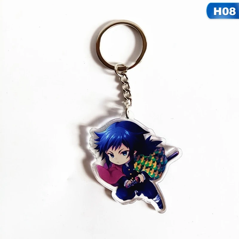 KEY4885H08 Lovley аниме-брелок для ключей Demon Slayer Kimetsu no Yaiba брелок косплей брелки для девочек и мальчиков - Цвет: KEY4885H08