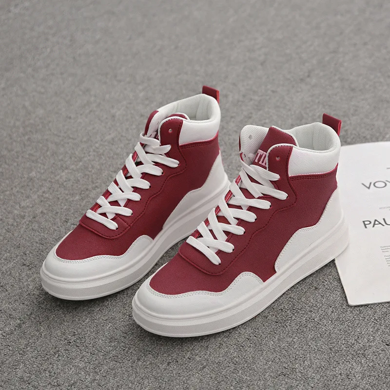2020 Autumn New High-top Canvas Shoes Female Flat Lace-up Women's Soft and Comfortable Platform Zapatos Mujer W22-44 | Обувь