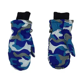 

Toddler Kids Winter Camouflage Printed Full Finger Gloves Waterproof Windproof Thicken Warm Elastic Ribbed Cuff Mittens 3-5T
