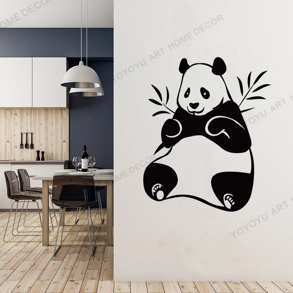 Self-adhesive Panda Wall Vinyl Decal Bamboo Bear Funny Animal Decor Sticker For Bedroom Living Room Kitchen Dacor rb445 | Дом и сад