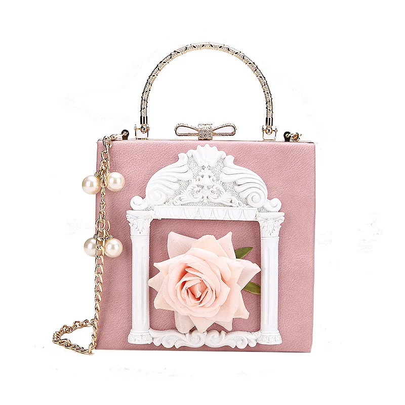 

Fashion And Personality 2018 Spring New Style Flower Hand Shoulder WOMEN'S Bag Korean-style Zipper Box WOMEN'S Bag