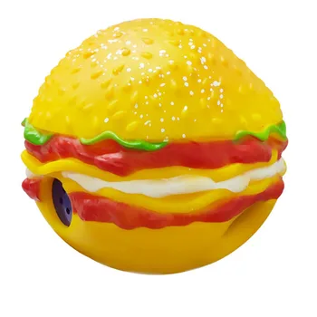

Pet Dog Toys Sounding Ball Hamburger Safe Pet Dog Toys Flying Discs Trainning Puppy Toy Rubber Fetch Play Toy