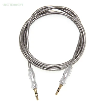 

Aux Cable Speaker Wire 3.5mm Jack sliver ring matel Audio Cable For Car Headphone Adapter Jack 3.5 mm Speaker Cable 300pcs/lot