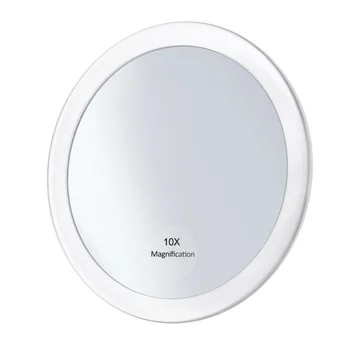 

FRCOLOR 10x Magnifying Round Mirror Make Up Mirror Folding Pocket Cosmetic Mirror Magnification Compact Mirror with 3 Suction Cu