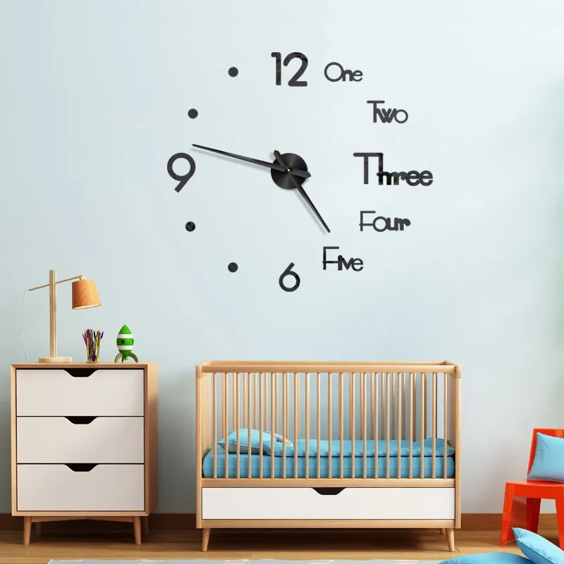 Large Wall Clock Diy Wall Clock 3d Mirror Surface Sticker Home Office Decor Clock Stickers Oversize Wall Clock Home Letter Home