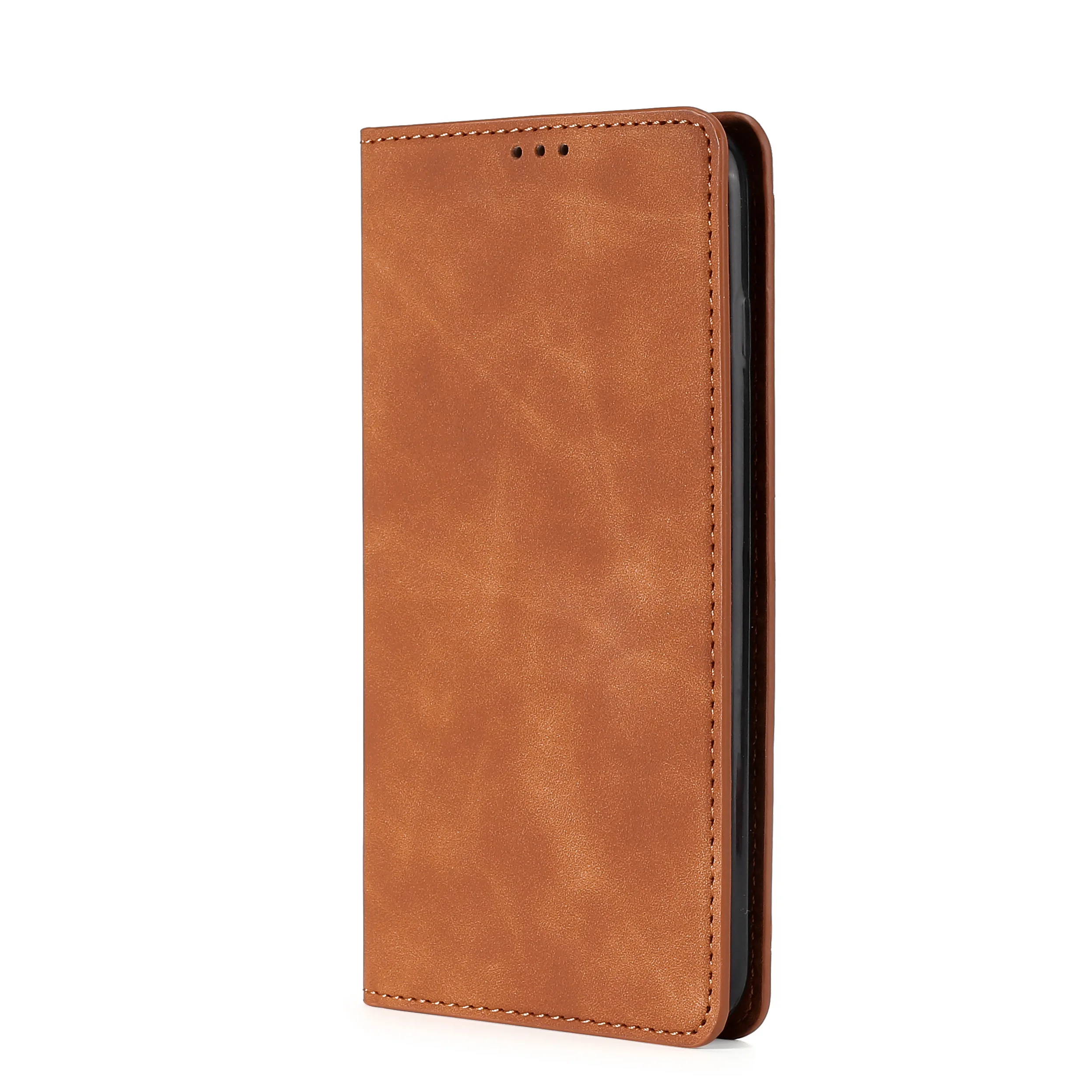 Leather Flip Wallet Cover with Magnetic Closure and Soft Case Holder