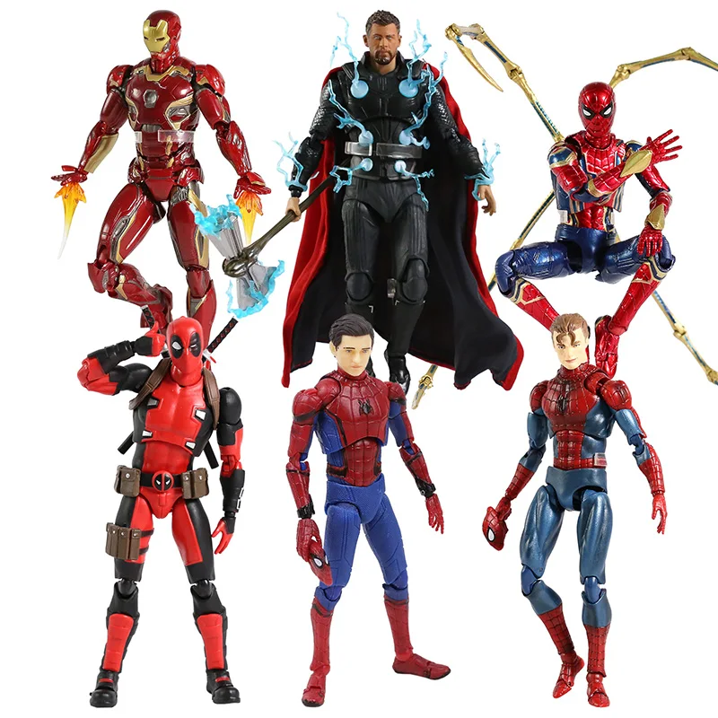 

Marvel Mafex 075 047 Spiderman 104 Thor 082 Deadpool 081 Iron Spider 022 Iron Man Collectible Action Figure Model Toy