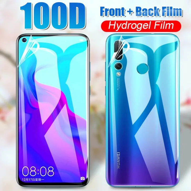 100D полная защита Передняя Задняя Гидрогелевая пленка для huawei Honor 8X9X9 Lite Honor 10 10i Lite 20 Pro Передняя пленка для задней панели экрана