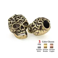 Magic fish Skull Bead Lost wax casting Brass 1Pcs Paracord Bead  Charm fit for EDC Survival Bracelet Keychain Lanyard Handmade Magic fish Skull Bead Lost wax casting Brass 1Pcs Paracord Bead  Charm fit for EDC Survival Bracelet Keychain Lanyard Handmade