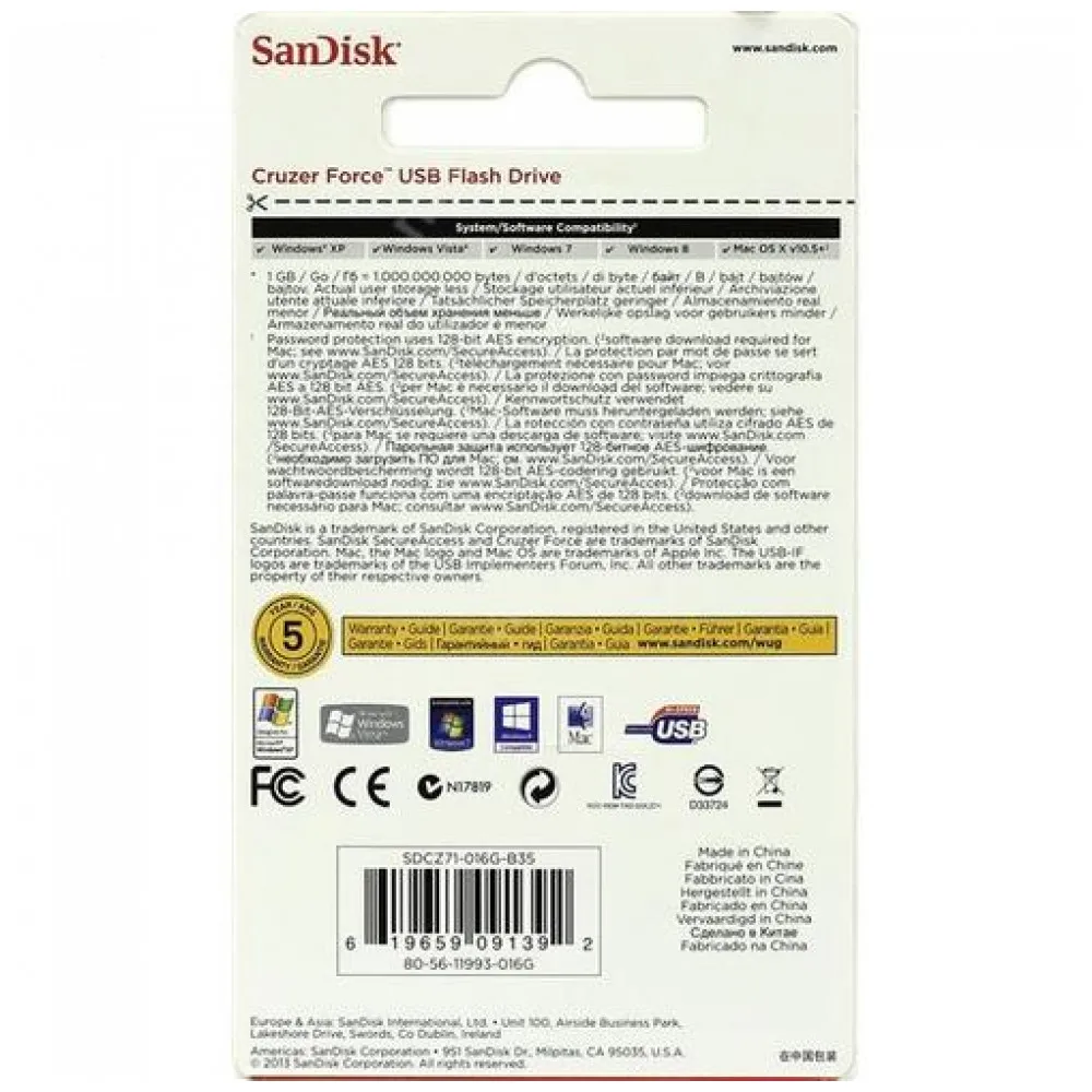Флеш накопитель SanDisk 16 Gb Cruzer Force USB 2.0|USB флэш-накопители| |
