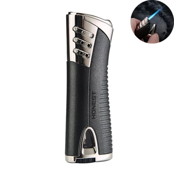 

Honest Jet Torch Lighter Straight Flame Windproof Inflatable Lighters with Gas Window for Man Gift Cigarette Cigar Kitchen