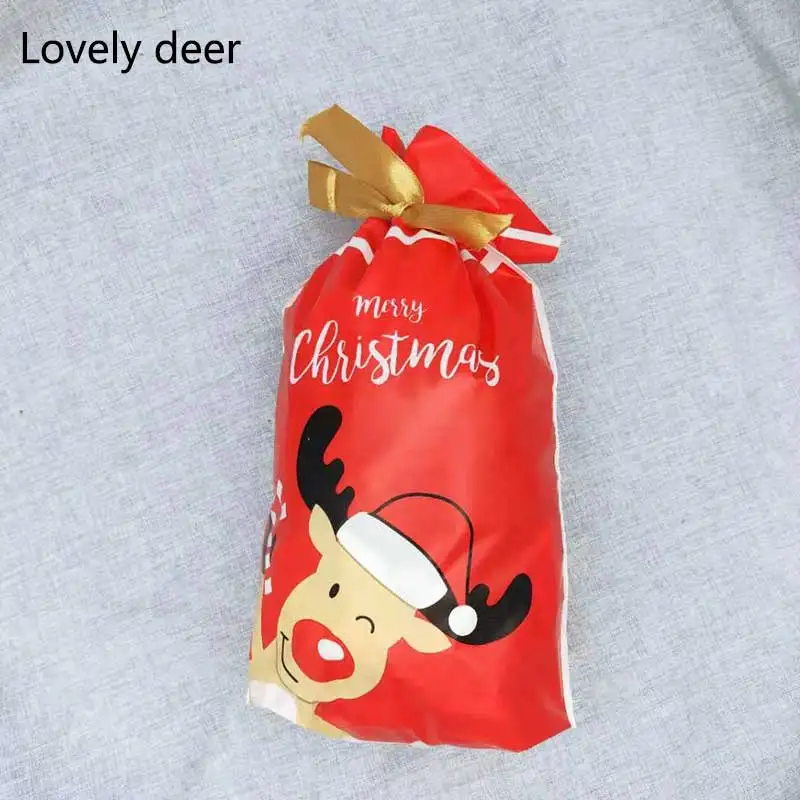 Lovely deer Для рождественской вечеринки сумки подарок посылка фестиваль вечерние поставки 15x23,5 см вечерние свадебные украшения 10 шт./упак. конфетная сумка Счастливого Рождества - Цвет: Lovely deer