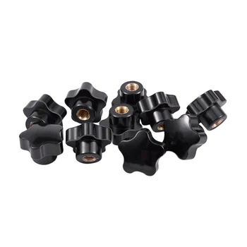 

10pcs M8 Thread 30mm Star Shaped Head Clamping Nuts Knob Grip Handle