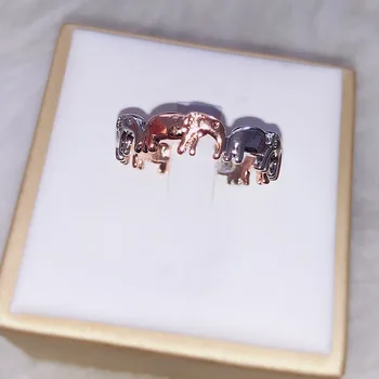 

Cute Two-color Elephant Ring Personality Simple Ladies Jewelry Fashion Exquisite Gift