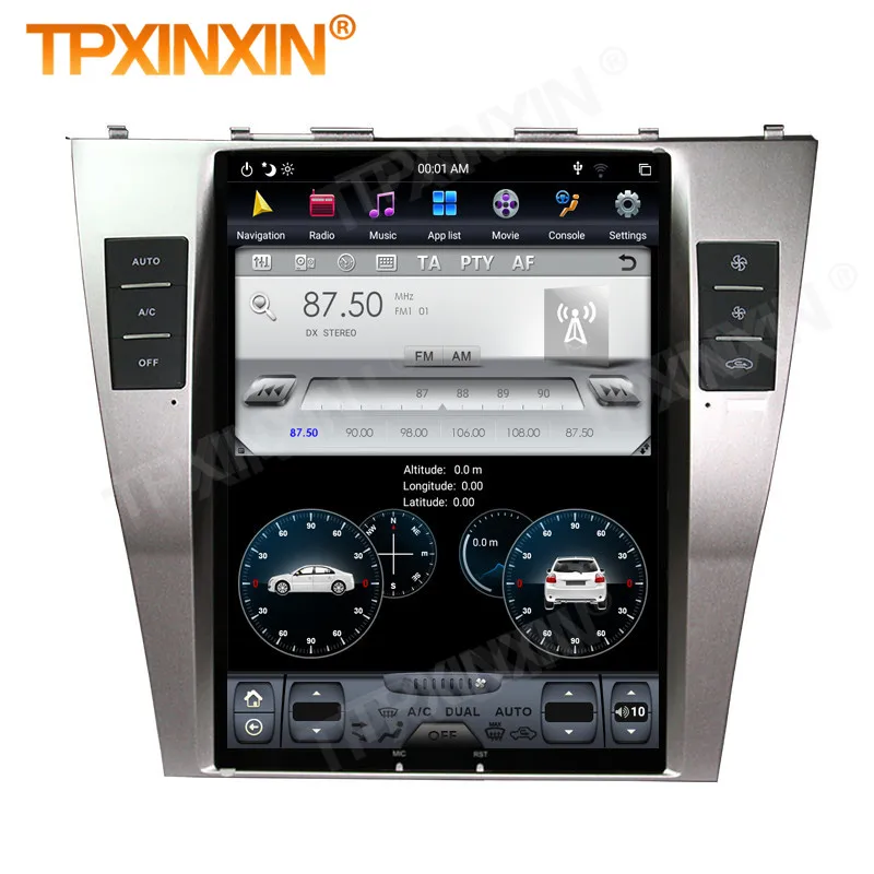 Carplay 2 Din Android 9 Tesla Multimedia Stereo For Toyota Camry 2007 2008 2009 2010 2011 GPS BT Radio Receiver Player Head Unit