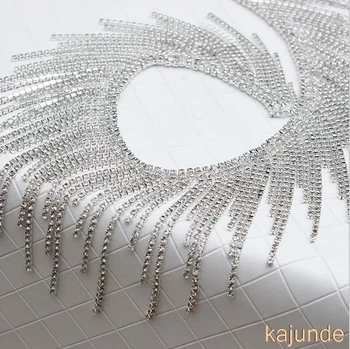 

5yard High Quality Rhinestone Chain Crystal Clear Tassel Necklace Trim Wedding Decoration Sew On Clothing DIY Clothes
