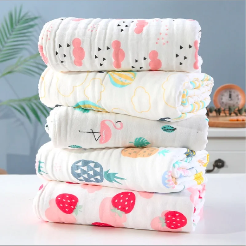 

110*110cm Muslin Swaddle Baby Blankets Swaddling 100% Cotton Swaddle Wrap Newborn Babies 6 Layer Bath Towel Kids Soft Blanket