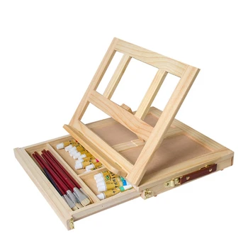 

Folding&Portable Artist Desk Easel Wood Multi Positions Sketching Sketch Drawer 203A