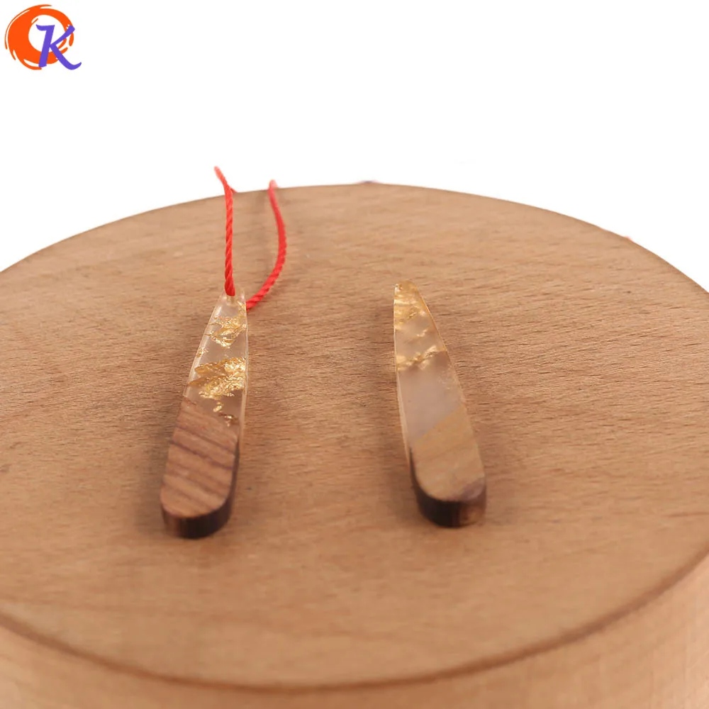 Сердечный Дизайн 50 шт 7*44 мм ювелирные аксессуары/DIY Изготовление сережек/форма палочки/натуральное дерево и смола/ручная работа/фурнитура для сережек