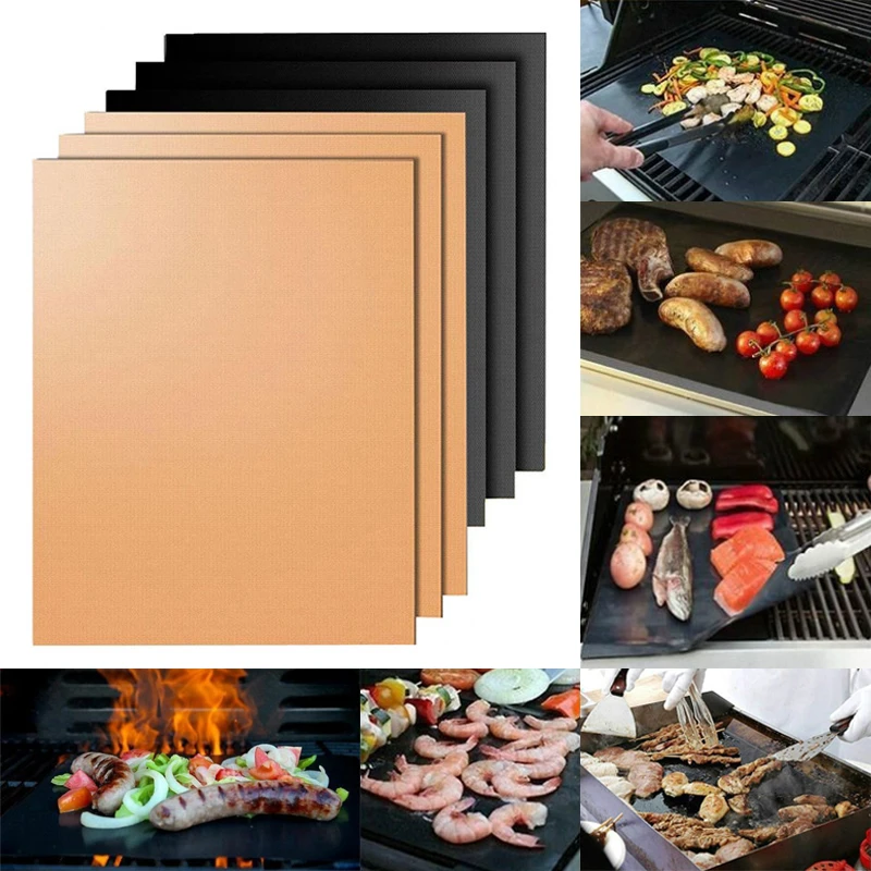 NON STICK BBQ GRILL MAT HIGH QUALITY HEAT RESISTANT GRILLING COOKING SHEET MAT