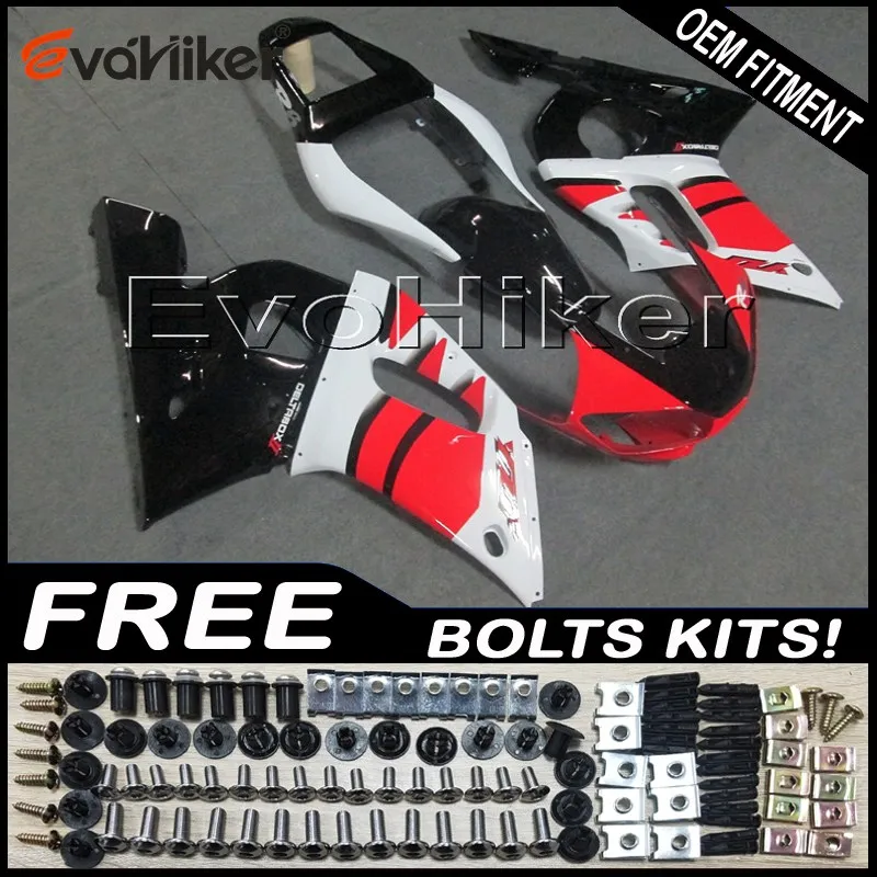 Пользовательские мотоцикла хомут для YZF-R6 1998 1999 2000 2001 2002 ABS пластик мотоциклов корпус обтекатель синего и белого цвета+ подарки - Цвет: J