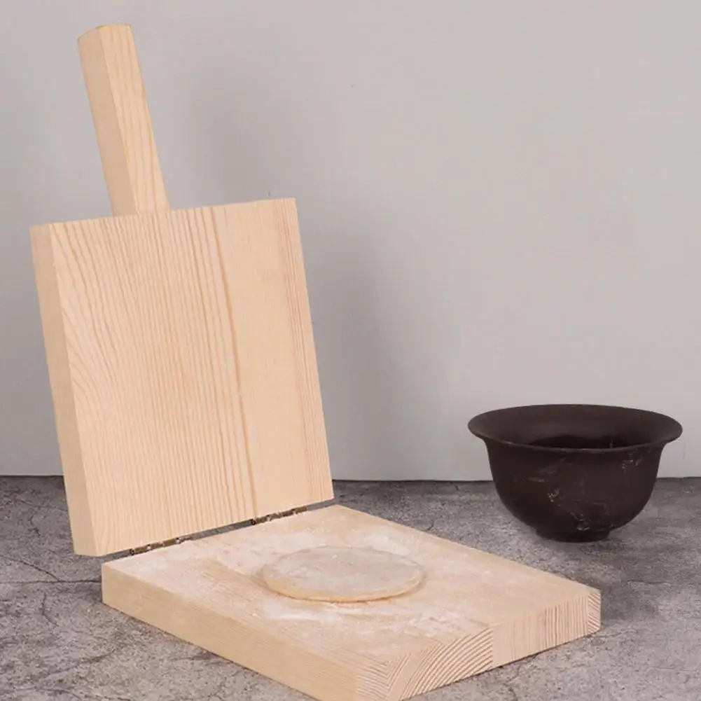 Tortilla Dough Press Wooden Dough Maker Presser Pressing Tools Comfortable Handle Flat Surfaces For Ptostones Empanadas Are