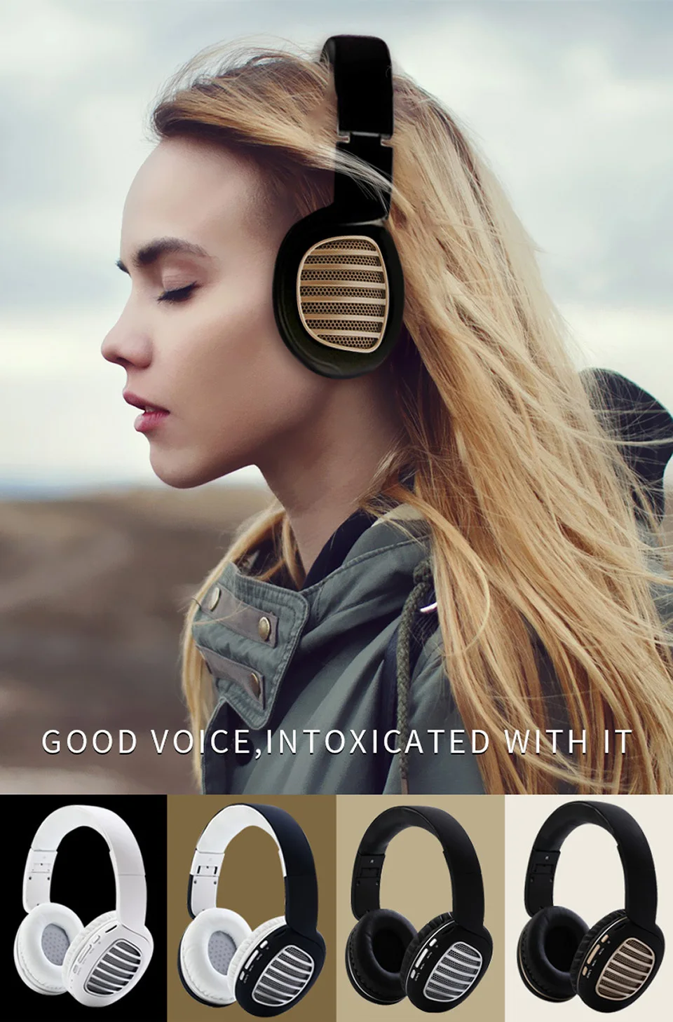 Wireless Headphones Bluetooth Headset Active Noise Cancelling Stereo Earphone with Mic Support TF Card for Huawei Xiaomi IPhone