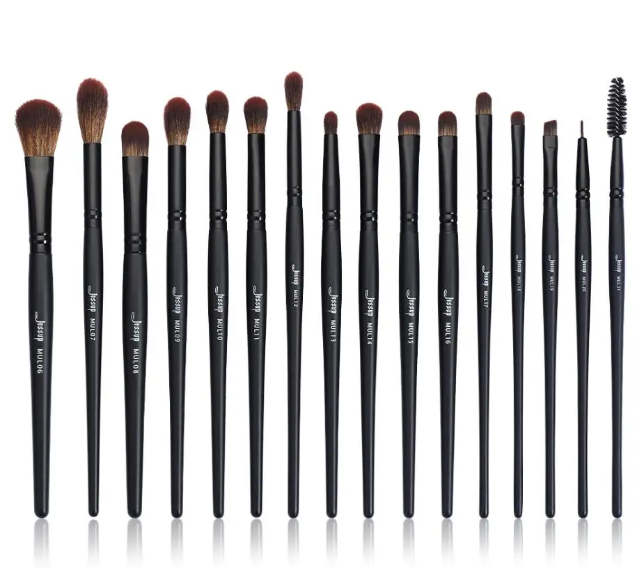T272(16PCS PER SET) Jessup, Новое поступление, кисти для макияжа, Phantom Black, 3-21 шт., кисть для основы, пудра, консилер, тени для век, синтетические волосы - Handle Color: T272(16PCS PER SET)
