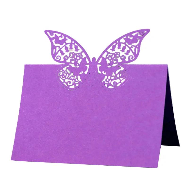 50pcs Butterfly Laser Cut Table Name Place Cards Lace Name Message Setting Card Seat Wedding Birthday Party Favor Table Decor