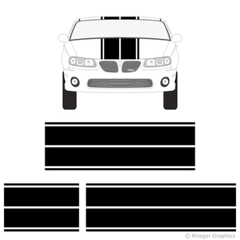 

For 1Set Pontiac G6 G8 GTO Grand Prix Grand Am Dual Rally Racing Stripes Vinyl Decals Car styling