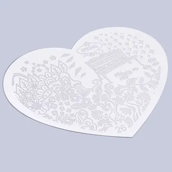 

hot Heart Shape Nail Art Printing Plate Image Stamping Plates Manicure Template create beautiful nail designs Popular~~