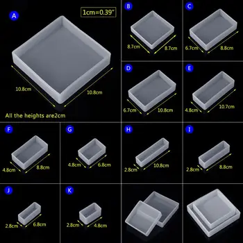 

Silicone Mold DIY Square Rectangle Exopy Resin Mirror Crafts Jewelry Decoration 23GE