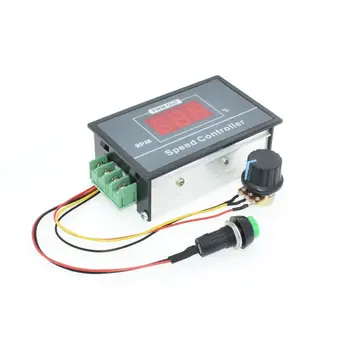 

New 0-100 digital display stepless speed regulation 6V-60V PWM DC motor speed controller Switch controller With display case(6.5
