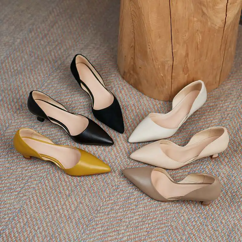 Krazing Pot Full Grain Leather Colorful Pointed Toe Stiletto High Heels Slip On Fashion Shallow Sexy Wedding Wholesale Ins Pumps