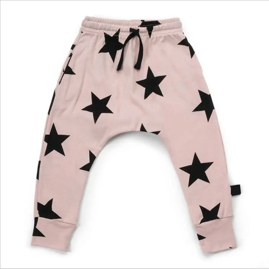 Модные штаны со звездами для маленьких мальчиков и девочек 1-10 лет; Хлопковые Штаны-шаровары; весенне-осенние леггинсы для девочек и мальчиков - Цвет: 4