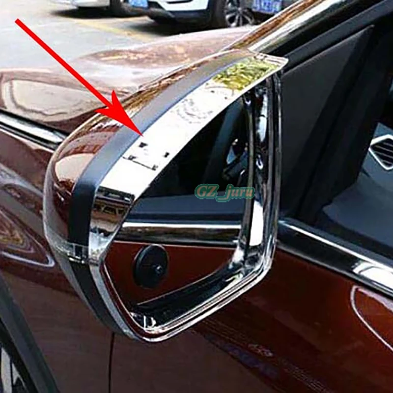 

ABS Chrome Rearview Mirror Side Mirror Eyebrow Cover Trim 2pcs For Peugeot 3008 GT 2016 2017 2018 2019 Car styling