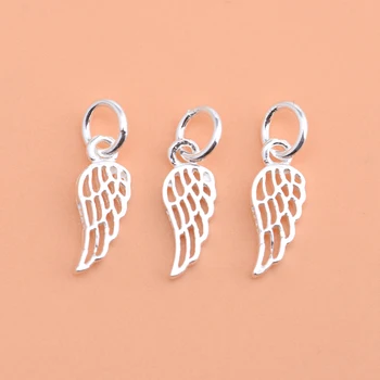 

S925 sterling silver diy bracelet accessories, handmade beaded bracelet made of accessories hollow Angel Wing Pendant