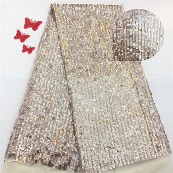 

Cassiel Nigerian Lace Fabric 2019 High Quality African Nobleness Colorful Sequins Tulle Lace Fabric Family Gathering Dress