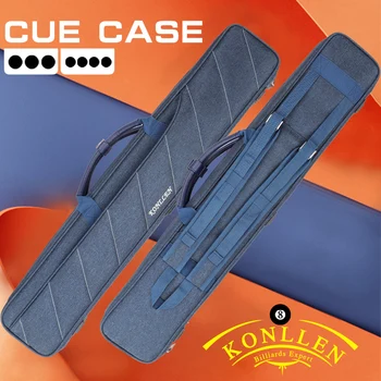 

KONLLEN 7 Holes Cue Case 3 Butts 4 Shafts Blue High Capacity Oxford Canvas Bag Two Types of Carry Sturdy and Wear-resistant Case