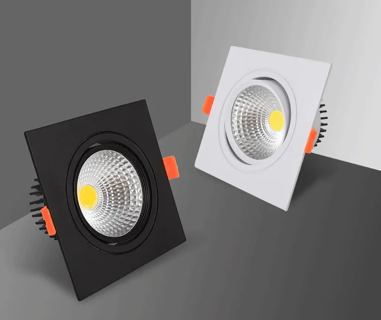 LED黑色射灯嵌入式斗胆灯双头单头方形COB天花灯5W7W嵌入式双筒灯-tmall_01