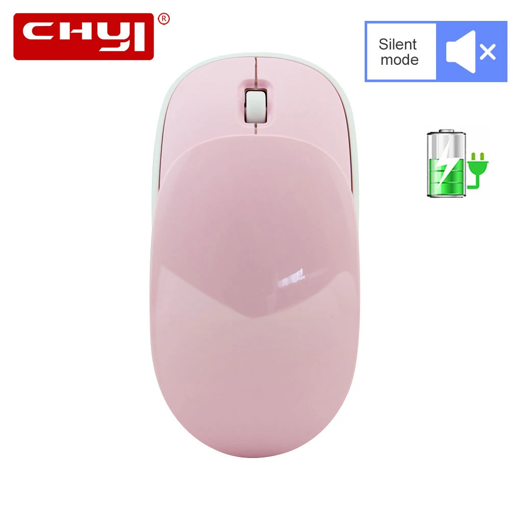 CHYI Rechargeable 2.4Ghz Wireless Mouse Ergonomic 3D Arc Usb Optical Silent With Sliding Cover Mini Pink Mice For laptop | Компьютеры и