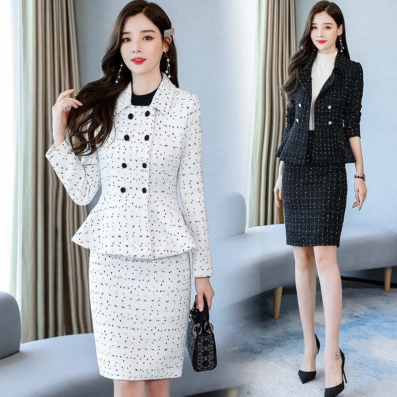 

Elegant Goddess-Style Debutante Graceful Woolen Set 2019 Autumn And Winter Fashion Hong Kong Style Wrapped Skirt Skirt Two-Piece