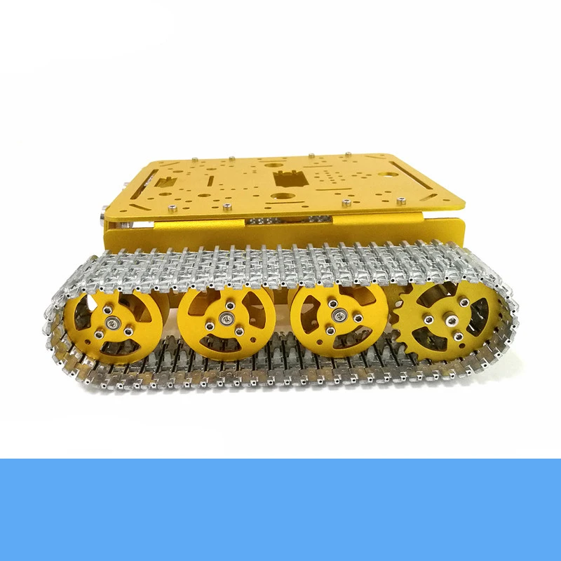 DIY T200 Full Metal Smart Crawler Rc Robot Tank Chassis Kit With High Torque Motor Speed Feedback Metal Track Education Toy