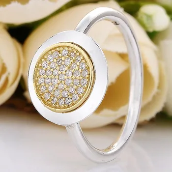 

Original Signature Two-tone Signature With Crystal Rings For Women 925 Sterling Silver Ring Wedding Party Gift Fine Jewelry