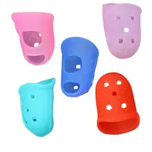 5 pçs silicone dedo capa protetora anti deslizamento capa de isolamento térmico para reparação de costura (cor aleatória)