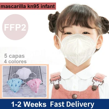 

KN95 Masks 5 Layers Children Face Mask with Filter Child Mascarillas Mouth Kids Protective Mask for Face Reusable Cotton Fabric